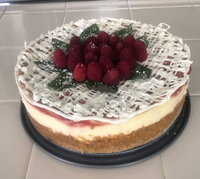 Raspberry White Chocolate Cheesecake